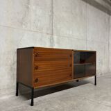 Vintage ARP Guariche Minvielle 1960s enfilade buffet display cabinet