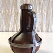 Vase / jug in solid wood and metal - mid 20th century