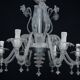 1940s Vintage Murano Clear Glass Chandelier, Classic Italian Art Glass