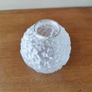 Small art deco ball vase in white glass paste