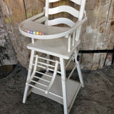 High chair bebe baumann vintage white wood