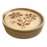 Set of eight vintage 70s plates