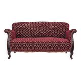 1950s, Danish 3 seater sofa, original condition, furniture velour, beech wood.