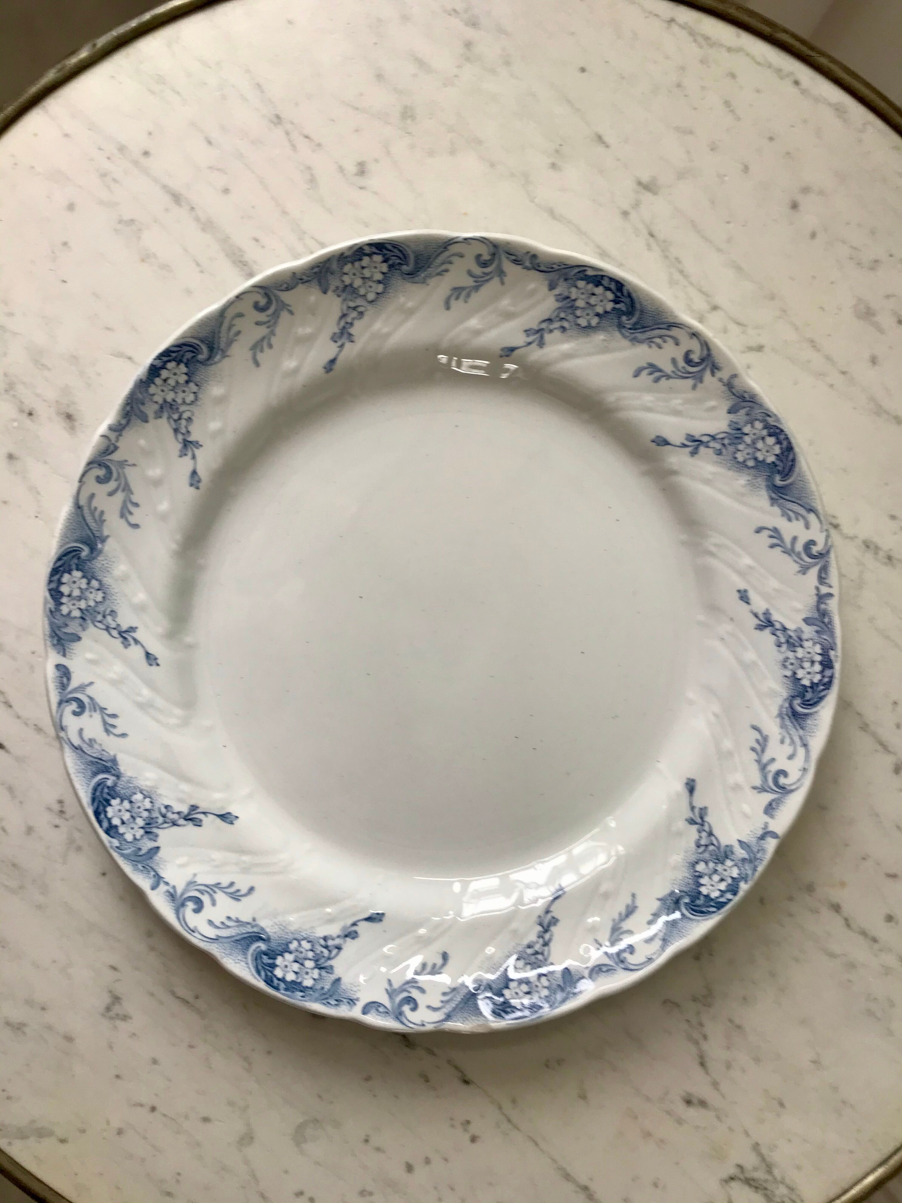 Round dish in Iron Earth K&G Lunéville model "Angèle" late 19th century