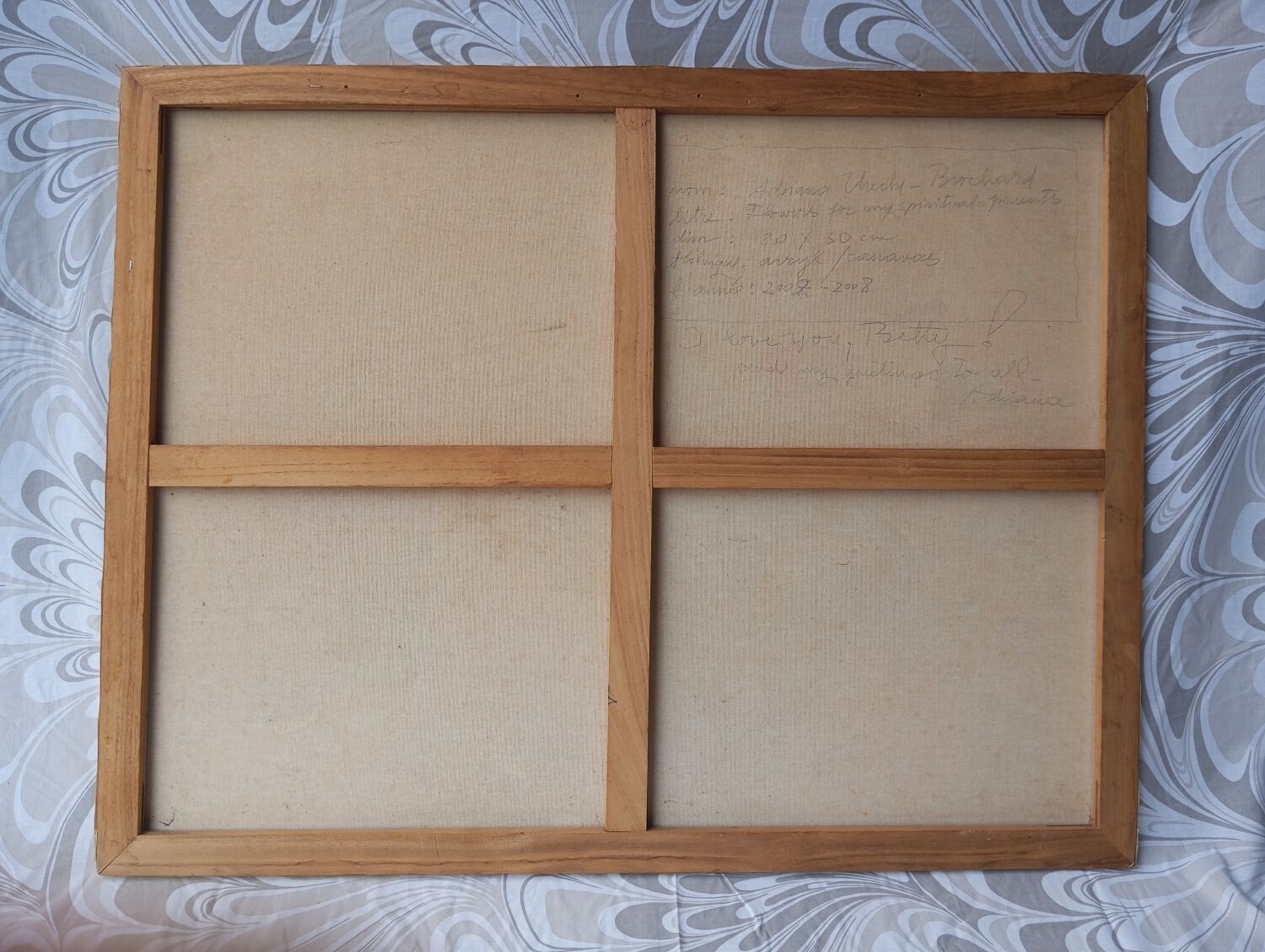 Contemporary floral composition signed