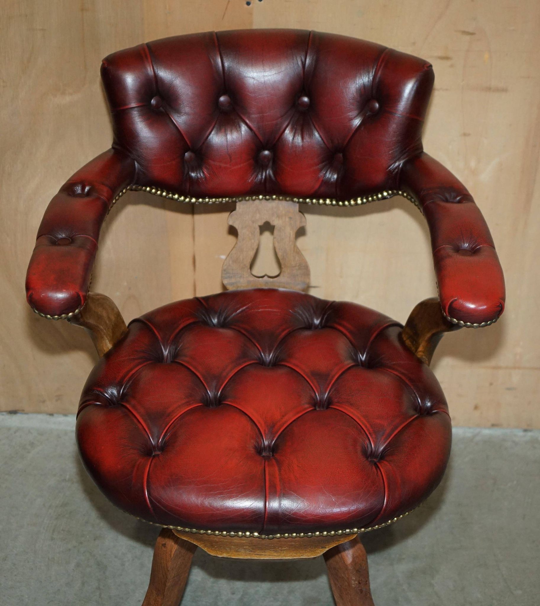 Victorian Chesterfield leather captain's chair