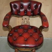 Victorian Chesterfield leather captain's chair