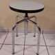 Tubular stool chrome adjustable seat in green formica