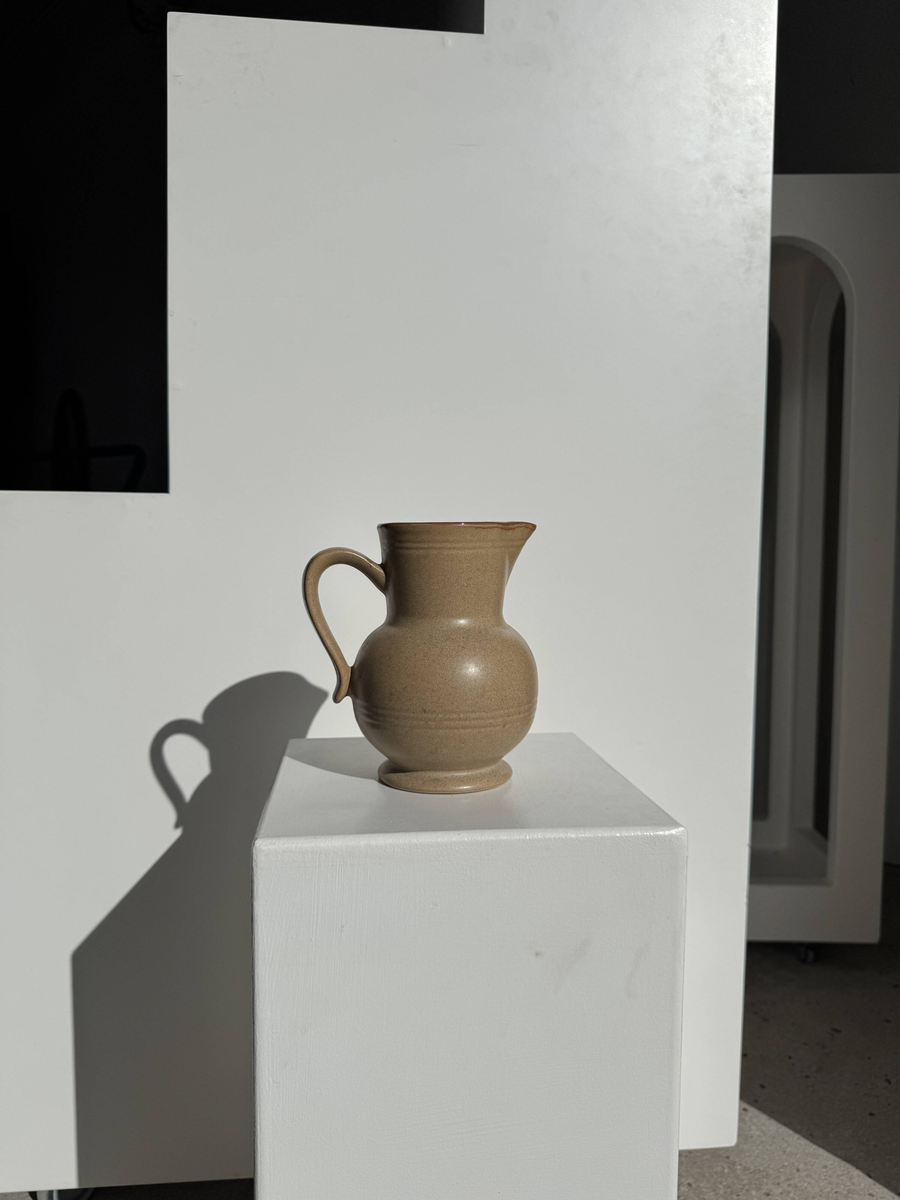 Vintage stoneware round carafe