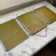 Vintage vertical beveled triptych barber mirror