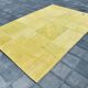 Mustard Yellow Decorative Turkish Kilim Carpet Rug, 212x305 Cm