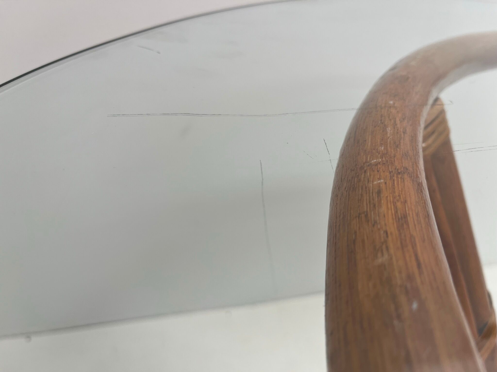 Vintage glass top rattan dining table