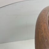 Table à manger en rotin plateau en verre vintage