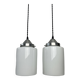 Pair of old vintage opaline pendants
