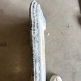 Pompadour fireplace in Louis XV style from around 1880 in blue floral marble.