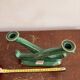 Antique Candle Holder Chandelier 2 Arms Saint Clément Glazed Green Ceramic