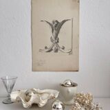 Old academic drawing ornament classical architecture late 19th century