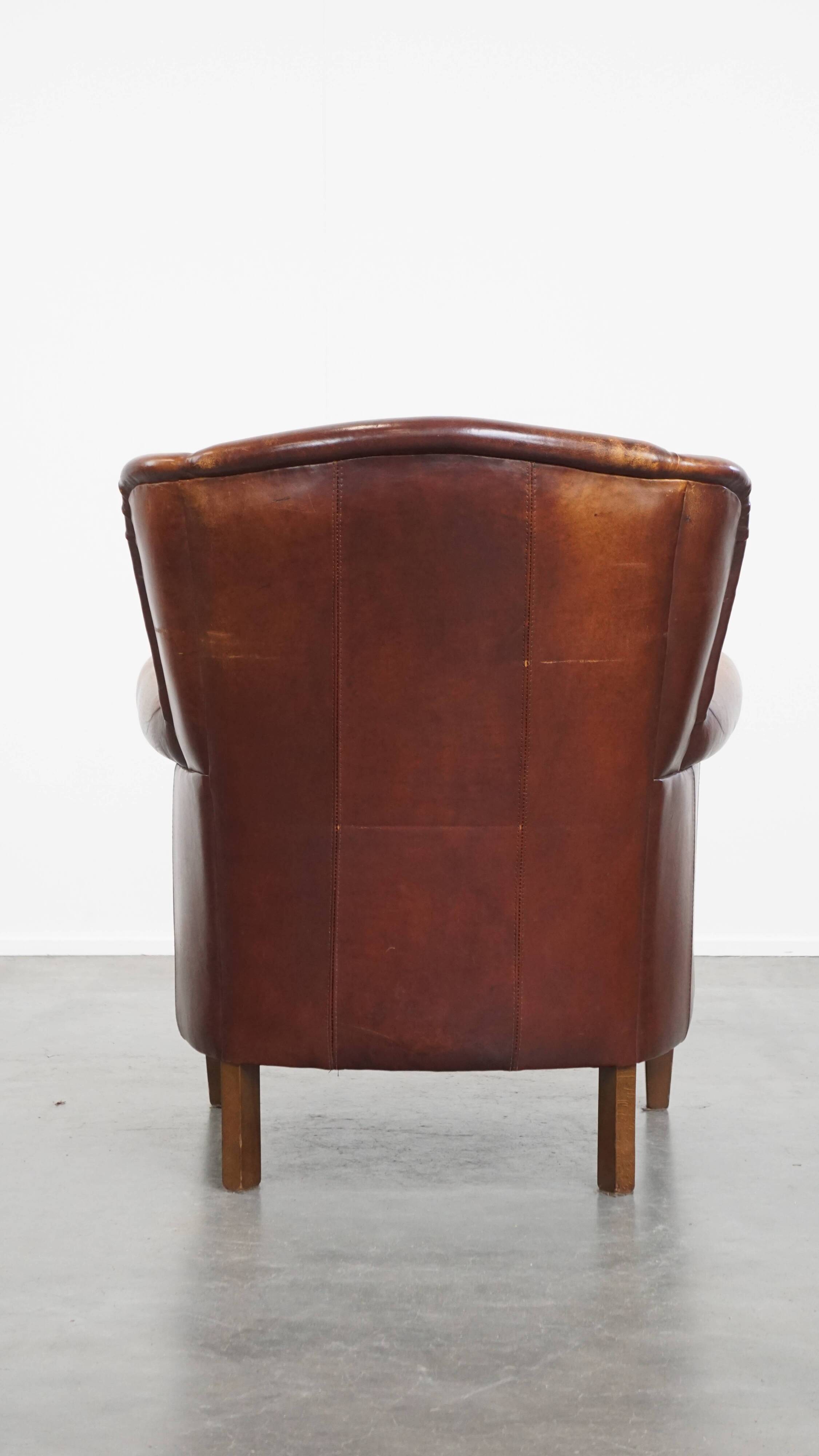 Sheepskin Leather Wingback Chair