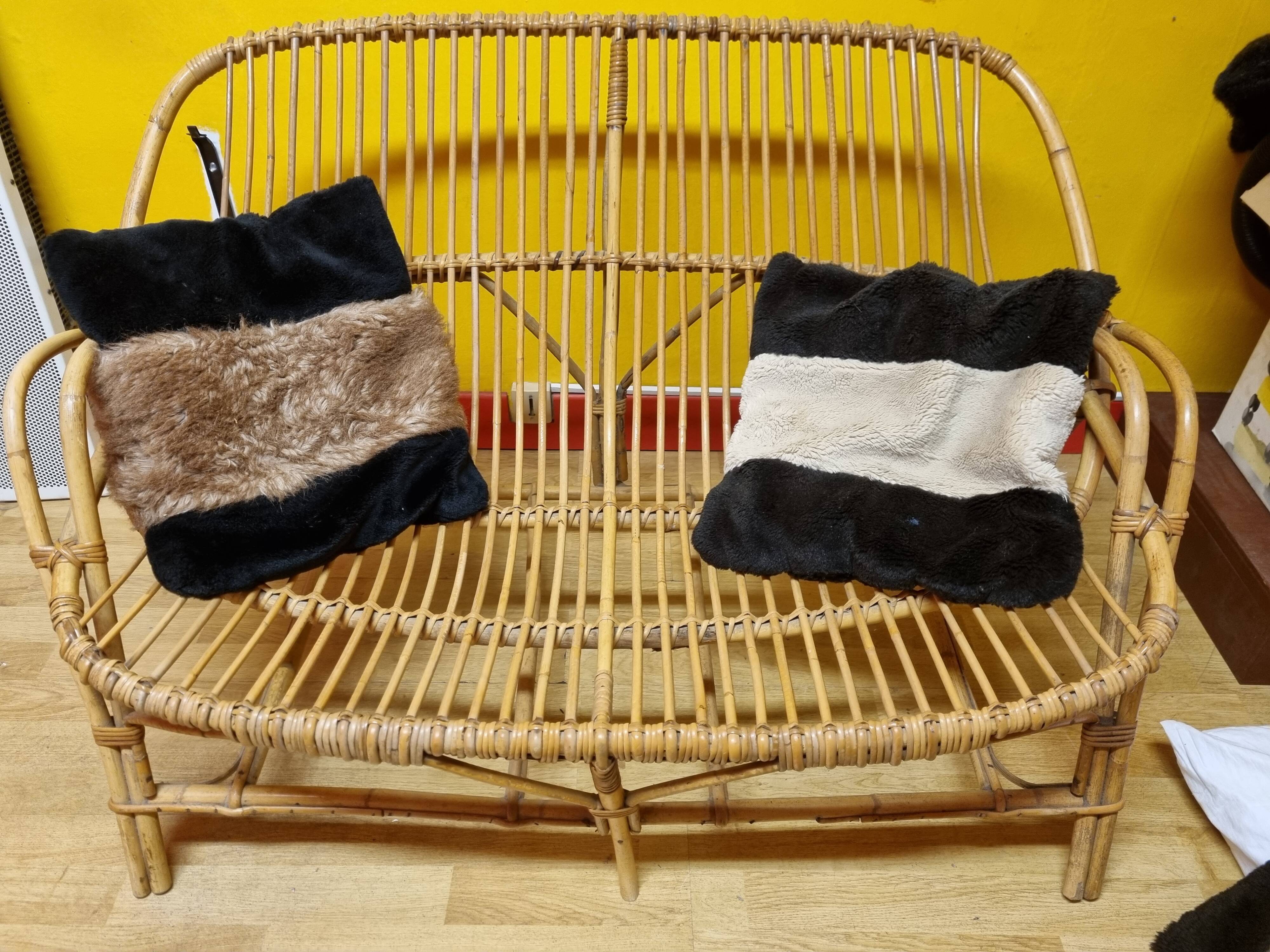 Rattan sofa bench year 70