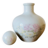 White porcelain flask with pretty vintage flowers