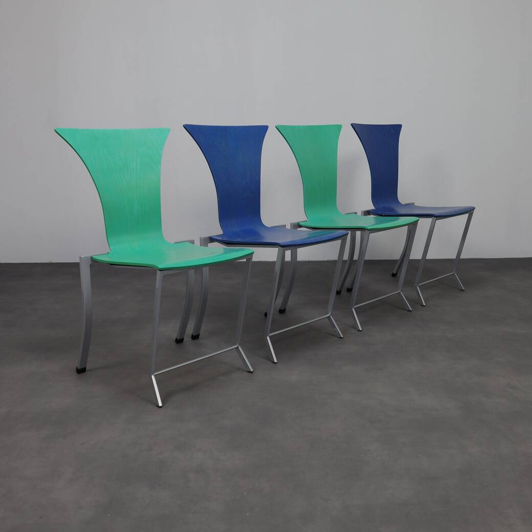 KFF – Karl Friedrich Förster set of 4 Postmodern Dining Chairs, 1990s