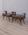 PAIR OF VINTAGE 1950S BEDSIDE TABLES IN WOOD AND GLASS, ITALIAN DESIGN