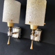 Pair of vintage perspex wall lamps