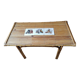 Coffee table bamboo rattan ceramic decollee 1960 70
