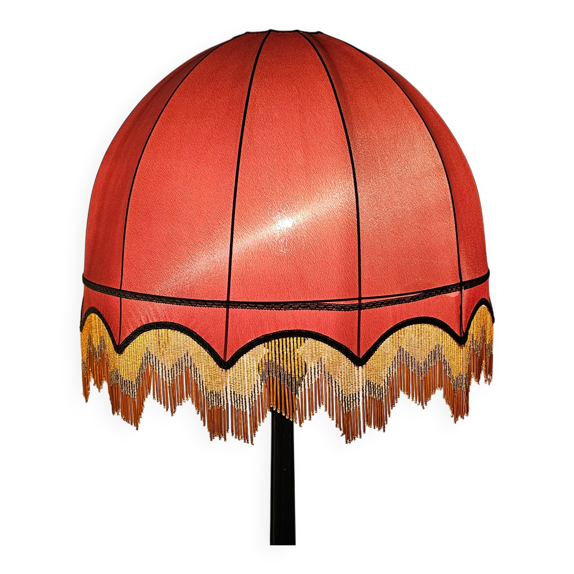 Antique floor lamp in carved oak, Austria late 1890s.