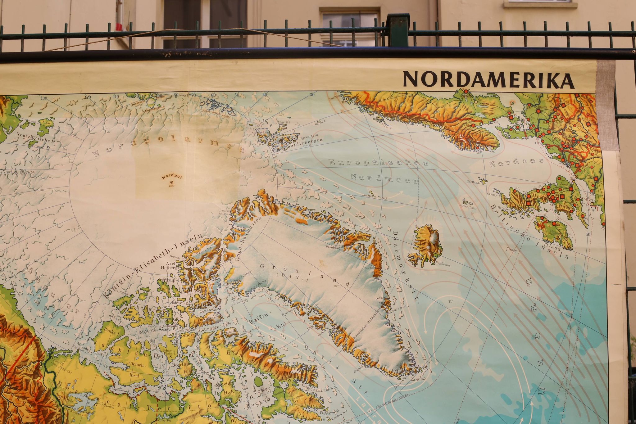 Carte murale de géographie allemande