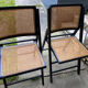 2 folding chairs in canning and wood