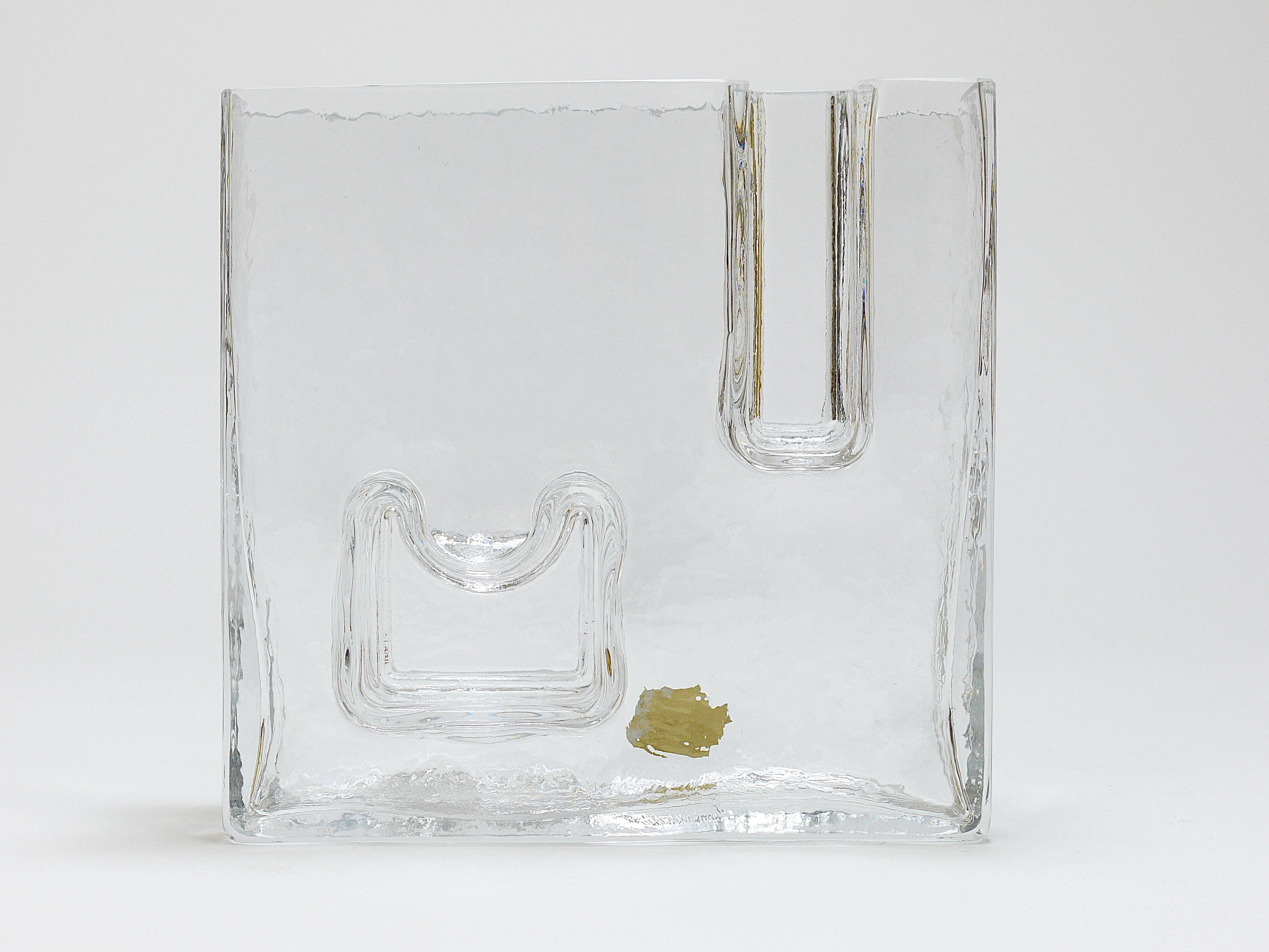 Ice Op Art glass vase by Claus Josef Riedel, Austria, 1970s