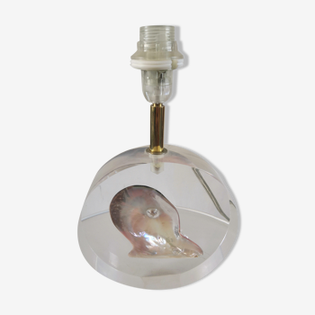 Lamp inclusion shell mother-of-pearl design 70s