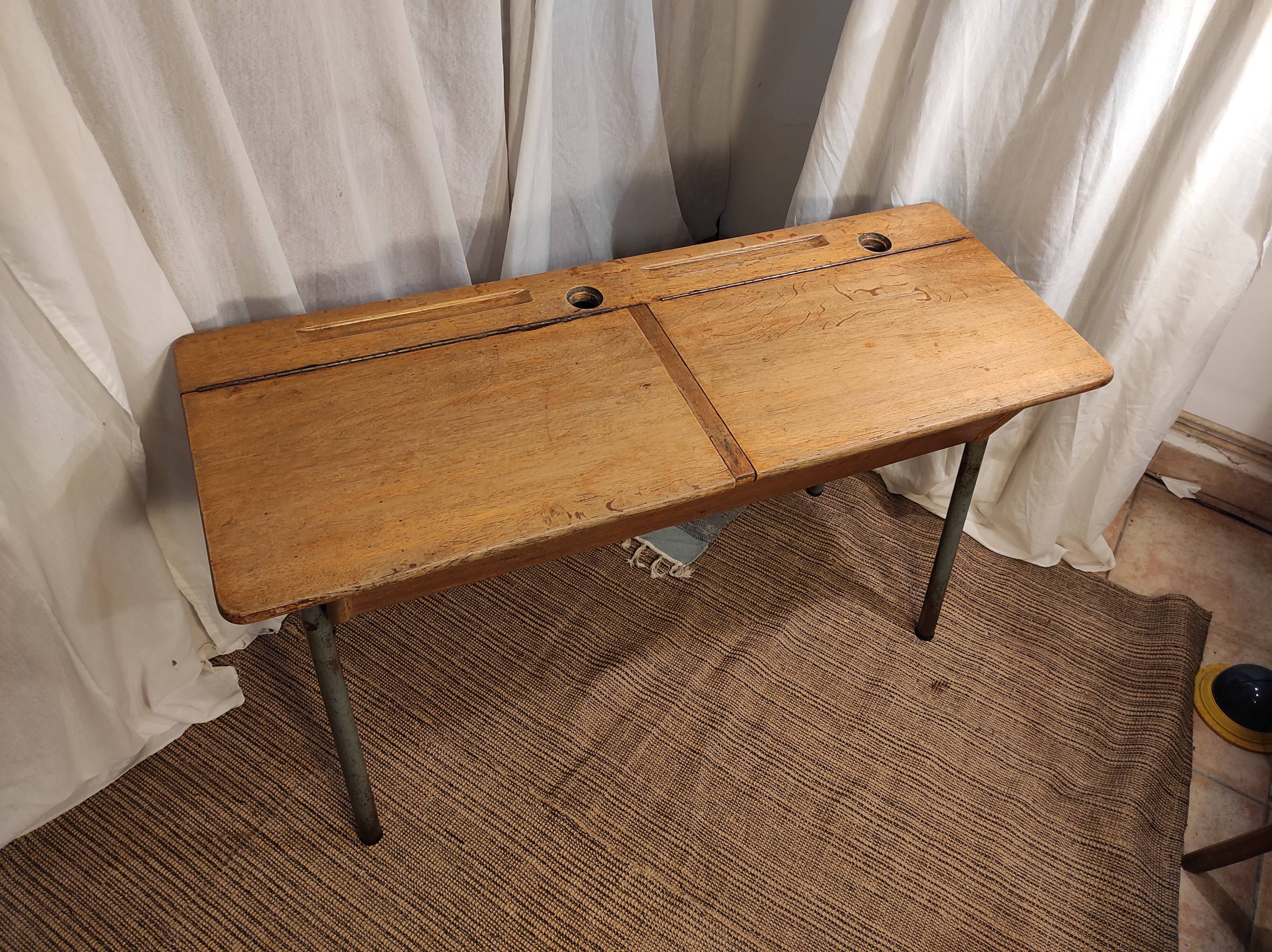 School desk table with locker 1960
