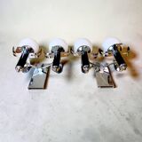 Pair Brutalist double wall sconce lights