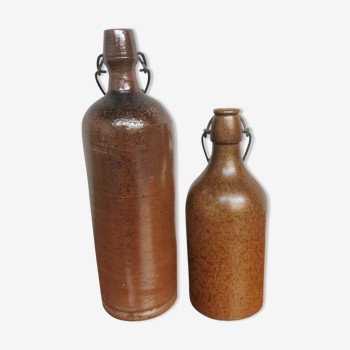 Duo of stoneware bottles