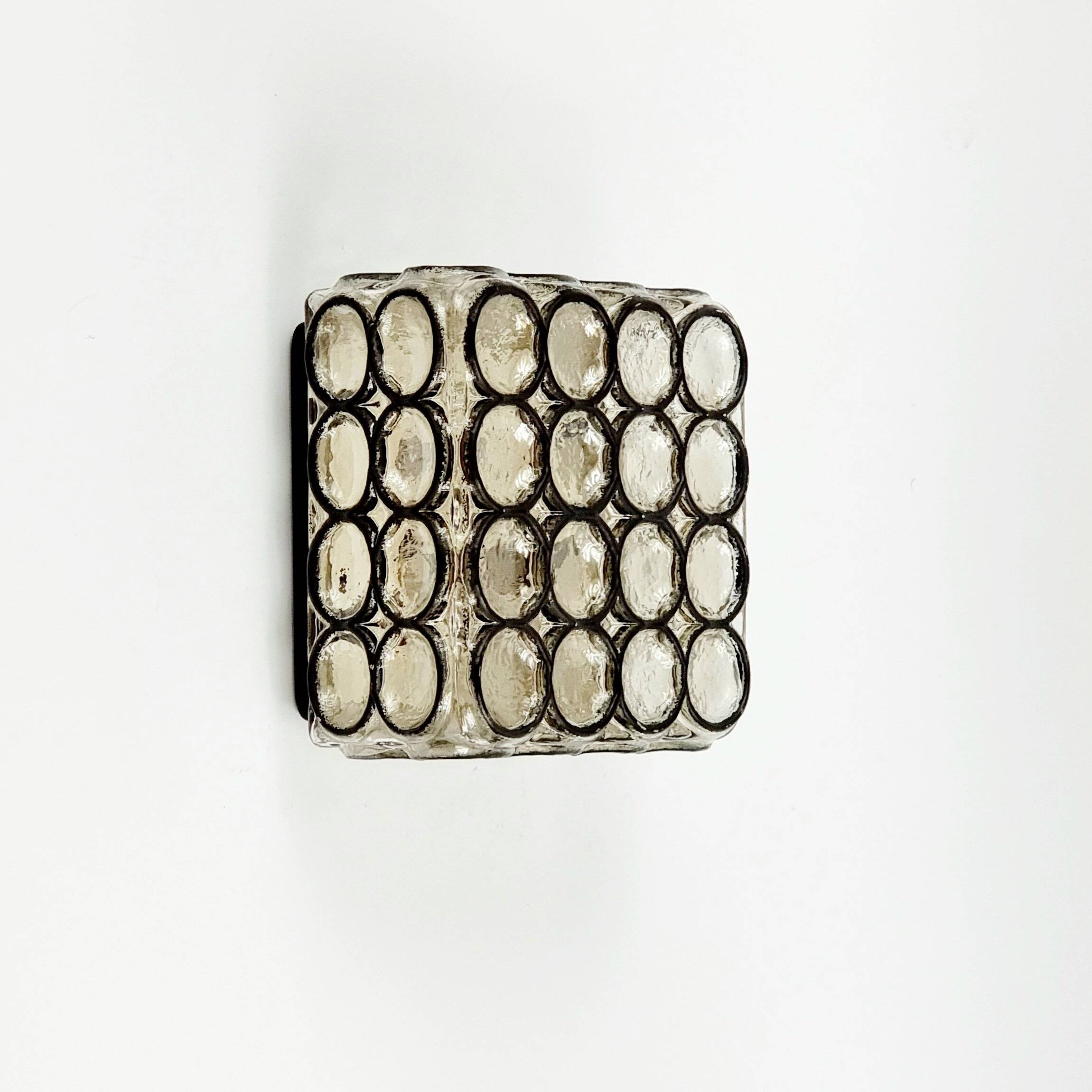 Mid-Century Glass Wall Light or Ceiling Light from Limburg, Germany, 1960s