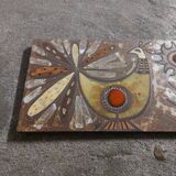 Plate, enamelled lava panel J.G Picard, Vallauris