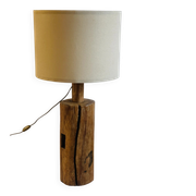 Brutalist wooden lamp