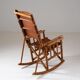 American rocking chair in wood and leather, 1960s