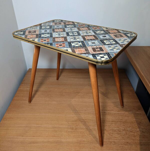 Table à plantes vintage en mosaïque - 60's