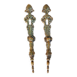 Pair of furniture handles with lock