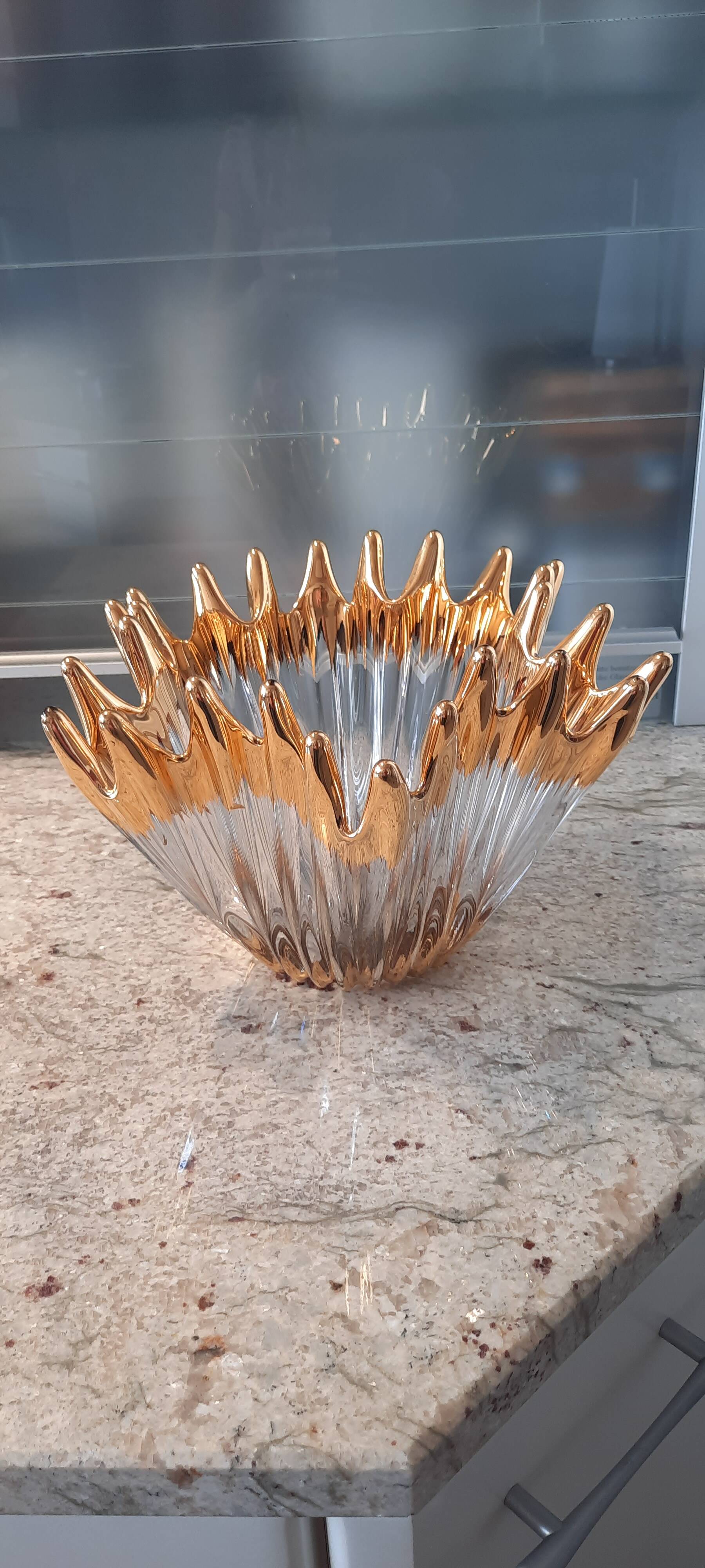 Vintage Bayel crystal vase bowl