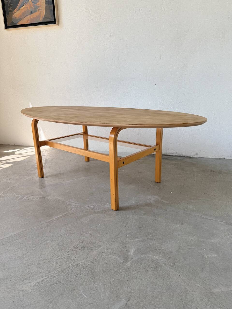 Oval coffee table beech 1980 Aalto Ikea