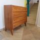 Cabinetmaker's chest of drawers - 4 drawers - golden oak - with oblique profile - compass feet - 1950