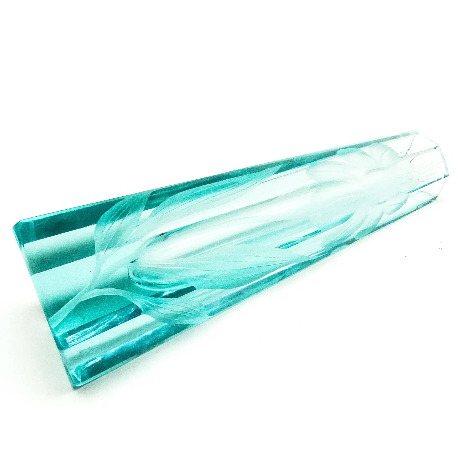 Art Nouveau vase, uranium crystal, Moser, Czechia, early 20th century