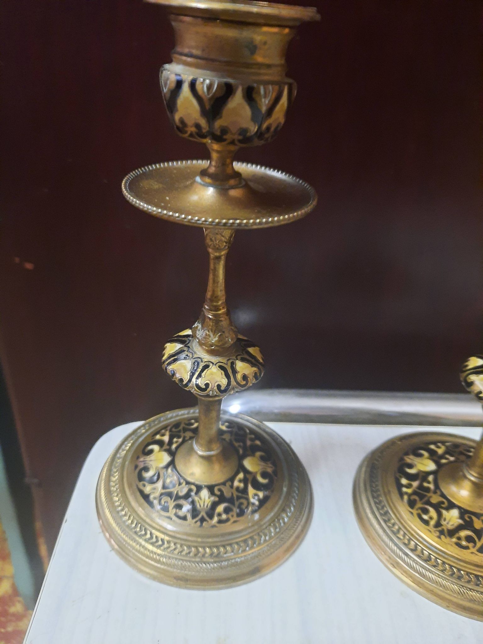 Pair of gilded bronze candlesticks Napoleon III