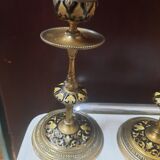 Pair of gilded bronze candlesticks Napoleon III