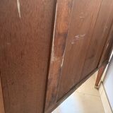 Louis XVI style half-moon chest of drawers in late nineteenth century marquetry