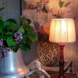 Art-deco lamp foot in solid wood turned 40s